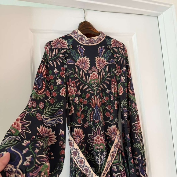 Farm Rio Marvelous Garden Black Midi Dress - Picture 7 of 7